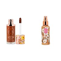 Rachel Couture Liquid Foundation & Shimmer Spray Bundle | Vegan & Cruelty-Free | Infused with Arnica & Daisy Extract – Chestnut & Lustre