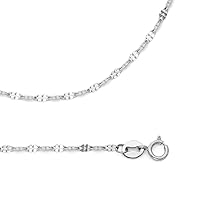Solid 14k White Gold Chain Cable Necklace Twisted Diamond Cut Links Stamped Mirror 1.7 mm 22 inch