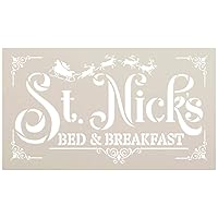 St Nick's Bed & Breakfast Stencil by StudioR12 | DIY Santa Christmas Reindeer Home Decor | Craft Paint Wood Sign Reusable Mylar Template | Select Size (15.75 inches x 9 inches)