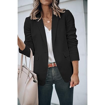 Cicy Bell Womens Casual Blazers Open Front Long Sleeve Work Office Jackets Blazer