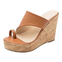 Wedge Shoes For Women Slip-On Hollow Out Womens Sandals Comfortable Dressy Trendy Unique Design Cute Beach Heels