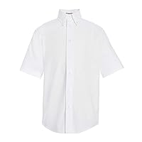 Tommy Hilfiger Girl's Short Sleeve Pinpoint Oxford Collar Shirt, Kids School Uniform Clothes