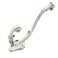 Indian Shelf 12 Pack Double Prong Cream Decorative Wall Hooks Cast Iron Coat Hooks Vintage Farmhouse Hooks for Hanging Coat, Keys, Bags, Backpack Heavy Duty with Screws and Anchors