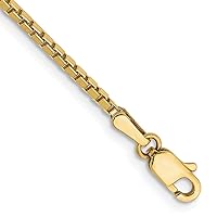10k Yellow Gold Anklet 9 inch 1.5 mm Box Chain
