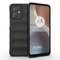 Case for Motorola Moto G54 5G,Luxury Heavy Duty 3D Striped Pattern Sensory Soft Silicone Full Portection Shockproof Girls Women Phone Case for Motorola Moto G54 5G (Black)