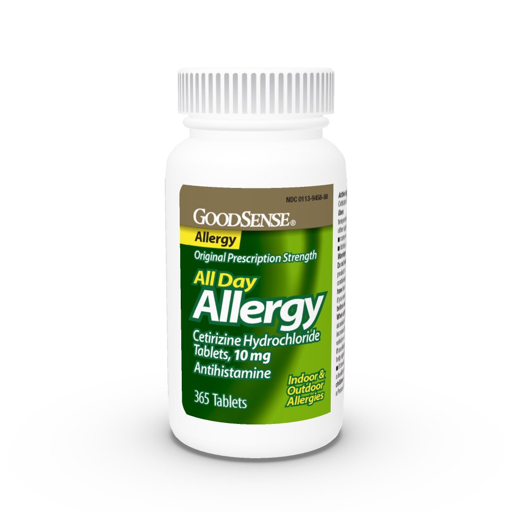 GoodSense All Day Allergy, Compare to Zyrtec, Cetirizine Hydrochloride Tablets, 10 mg, Antihistamine, 365 Count
