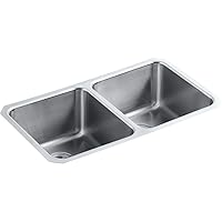 K-3171-HCF-NA Undertone Preserve Undermount Double-Equal Bowl Kitchen Sink, Stainless Steel