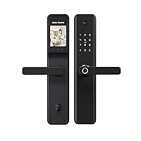 Screen Cateye Camera Phone Video Remote Unlock Tuya WiFi Card Keyless Digital Electronic Smart Door Lock (Color: Svart, Size: 6068 30 240)