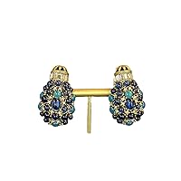 Medieval vintage heavy industry empty glass ladybug snake bone necklace ear clip personalized design zircon jewelry set