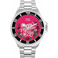 Pink Happy Mothers Day Mens Wrist Watch 42mm Case Custom Design