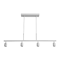 Adjustable Hanging LED Fixed Track 7W 3000K 1960 Lumens 4 Head Spot Light for Over Counter Kitchen Island and Home, White