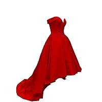 Sweetheart High Low Prom Dress Strapless Homecoming Dresses Satin Bridesmaid Dress