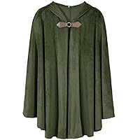 Medieval cloak Men with Hood Renaissance Hooded Cape Costume Viking Steampunk Hobbit for Women Short Velvet Capelet