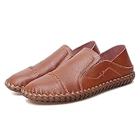 Men's Loafers Loafer Flats Penny Loafer Shoes Leather Slip On Low-top Spring Round-Toe for Male Casual Handmade Leisure Breathable