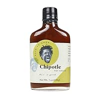 Chipotle Pepper Hot Sauce - 7oz Bottle - Made in USA with Jalapeno & Chipotle Peppers - All Natural Ingredients, Non-GMO, Gluten-Free, Sugar-Free, Vegetarian, Keto