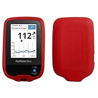 Premium Silicone Case for Freestyle Libre/Freestyle Libre 2 (Continuous Glucose Monitor) (RED)