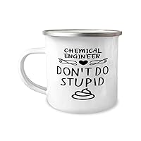 Chemical Engineer Camper Mug, Don't Do Stupid, Campfire Cup Gift, Mountain Camping Coffee Mug