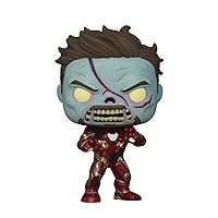 Funko POP Marvel: What If? - Zombie Iron Man, Amazon Exclusive Glow in The Dark, Multicolor, (58178)
