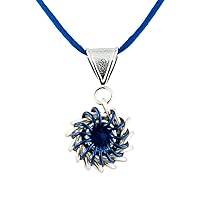 Weave Got Maille Blue Whirlybird Chain Maille Necklace Kit with Swarovski Crystal
