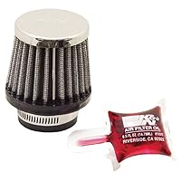 K&N Universal Clamp-On Air Intake Filter: High Performance, Premium, Replacement Air Filter: Flange Diameter: 1.375 In, Filter Height: 2.25 In, Flange L: 0.625 In, Shape: Round Tapered, RC-0790, black