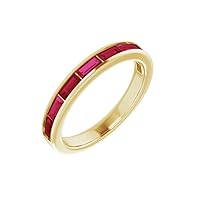Solid 14k Yellow Gold Ruby Ring Band (Width = 27.8mm)