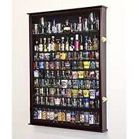 XL Shot Glass Display Case Rack Holder Cabinet for Tall Shooter and Mini Liquor Bottle