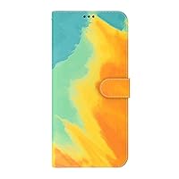 Phone Cover Wallet Folio Case for Samsung Galaxy A03S 164.2MM, Premium PU Leather Slim Fit Cover for Galaxy A03S 164.2MM, Horizontal Viewing Stand, Exact Match, Orange