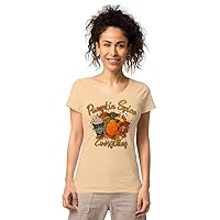 Pumpkin Spice Everything Football Season Cheetah Print Plaid Pumpkin Spice Latte Organic T-Shirt