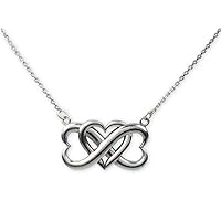 Finejewelers Sterling Silver Triple Heart Infinite Love Pendant Necklace Adjustable 16 to 18 Inch Chain