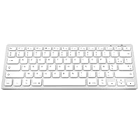Bluestork Wireless Bluetooth Keyboard for Mac, MacBook Pro, MacBook Air, iPad, iPhone - Mini French AZERTY Rechargeable Compact Ultra Thin Lightweight Silent - New 2022 (White)
