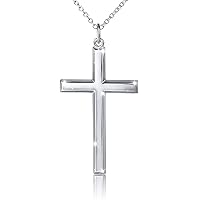 KWALITY 24K White Gold Chain Style Cross Pendant Necklace Solid Clasp for Men,Women,Teens Thin for Charms Miami Cuban Link Diamond Cut