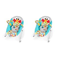 Bright Starts Sesame Street I Spot Elmo! 3-Point Harness Vibrating Baby Bouncer with Toy bar (Pack of 2)