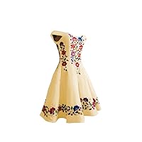 Mollybridal 2024 Cute Colorful Flower Embroidery Pattern Short Wedding Dresses for Bride Women Off Shoulder