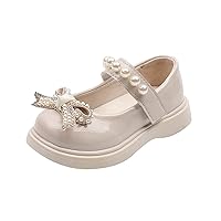 Slippers for Children Girls Girls Sandals Children Shoes Pearl Bow Tie Hook Loop T Strap Sandals for Girls