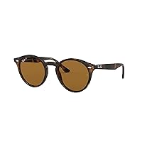 Ray-Ban RB2180 Round Sunglasses, Light Havana/Polarized Brown, 49 mm