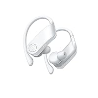COBY True Wireless Sport Earbuds 15 Hours, Charging Case, Playback Controls, Siri and Google Assistant, Auto Bluetooth 5.3 Pairing, for Gym, Running, Workout - Works with iPhone, Android, iPad (White)