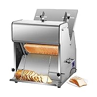 VACSAX Commercial Bread Slicer, 370W Stainless Steel, Electric Bread Cutting Machine, 12mm Blades Electric Bread Cutting Machine, Kitchen Appliance Toast Processor, for Bakery, Kitchen, Coffee Shop