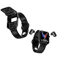 X8 2 in 1 Smart Watch with Earbuds Smartwatch TWS Bluetooth Earphone Health Monitor Sport Watch Fitness Tracker (X8-Black)