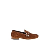 Sardinelli Brown Suede Loafers with Decorative Buckle Strap