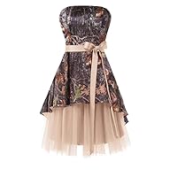 YINGJIABride High Low Camo Bridesmaid Dresses Military Party Cocktail Dresses Short