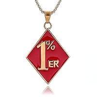 Mens Stainless Steel 1% er One Percent Outlaw Motorcycle Biker Pendant Necklace