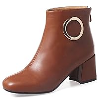 Women's Casual Ankle Boots with Block Heel for Comfort