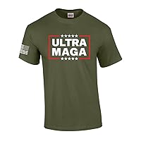 Ultra MAGA Campaign Trump American Flag Mens Short Sleeve T-Shirt Graphic Tee