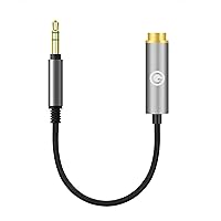 Geekria3.5mm (1/8'') Stereo Male to 4.4mm Balanced Female Adapter Cord/5 Cores Conversion Audio Cable, Headphones Plug Adapter, Aluminum Alloy Audio Plug, PP Yarn Braided Upgrade Cable (5.5In)