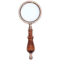 Magnifier Magnifyiglasses for Hobbies, Readimagnifier All Metal 10 Wooden Handle Collection Gift Readimagnifyiglass Handheld Optical Glass Lens Gift Box