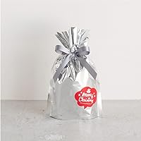 HEADS AM-ASL-RBXS3 Christmas Wrapping Set, 7.1 x 11.4 x 3.1 inches (18 x 29 x 8 cm), XS, Silver, 3 Pieces, Ribbon Drawstring Bag, Sticker Included