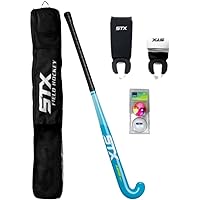 STX Field Hockey Start Pack - Junior with Stick, Shin Guards, Bag & Balls, Black/Teal