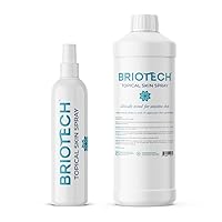 BRIOTECH Topical Skin Spray, Hypochlorous Acid Spray for Body & Face, 8 fl oz & 33.8 fl oz REFILL Bundle