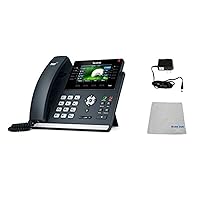 Yealink T46S SIP POE Office Phone Bundle with Power Supply and Microfiber Cloth - Requires VoIP Service - Vonage, Ring Central, 8x8, Mitel or Cloud Services - (T46S Basic Bundle)