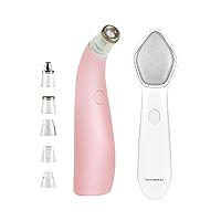 2-in-1 Microdermabrasion Machine for Facial, Diamond Microdermabrasion Device USB Rechargeable (Pink) with Microdermabrasion Machine Pro(White)